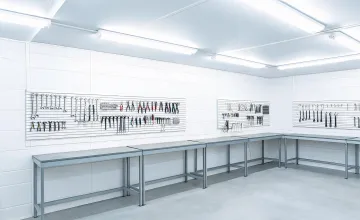 Commercial workshop with PVC wall panels